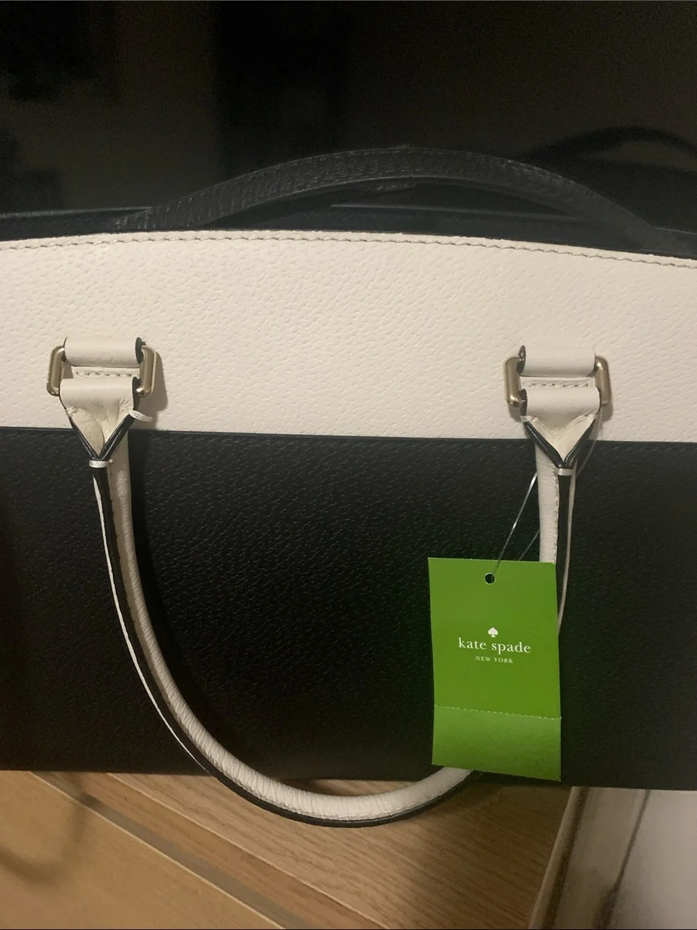 kate spade Black and White Two-Tone Structured Satchel